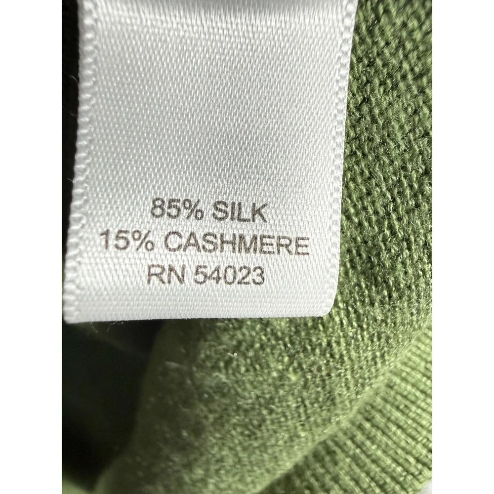 BANANA REPUBLIC Green SILK CASHMERE Blend Diamond Argyle Sweater Vest Mens L
